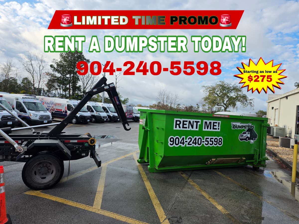 How much does a 10 yard dumpster cost in Jacksonville?