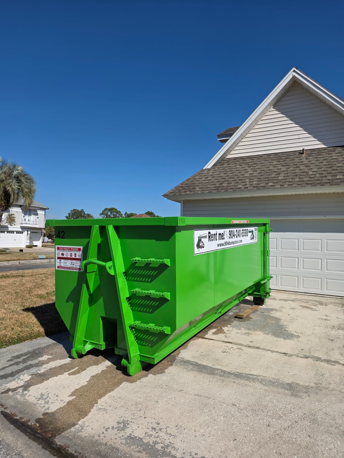 Will a 20 yard dumpster fit in my driveway?