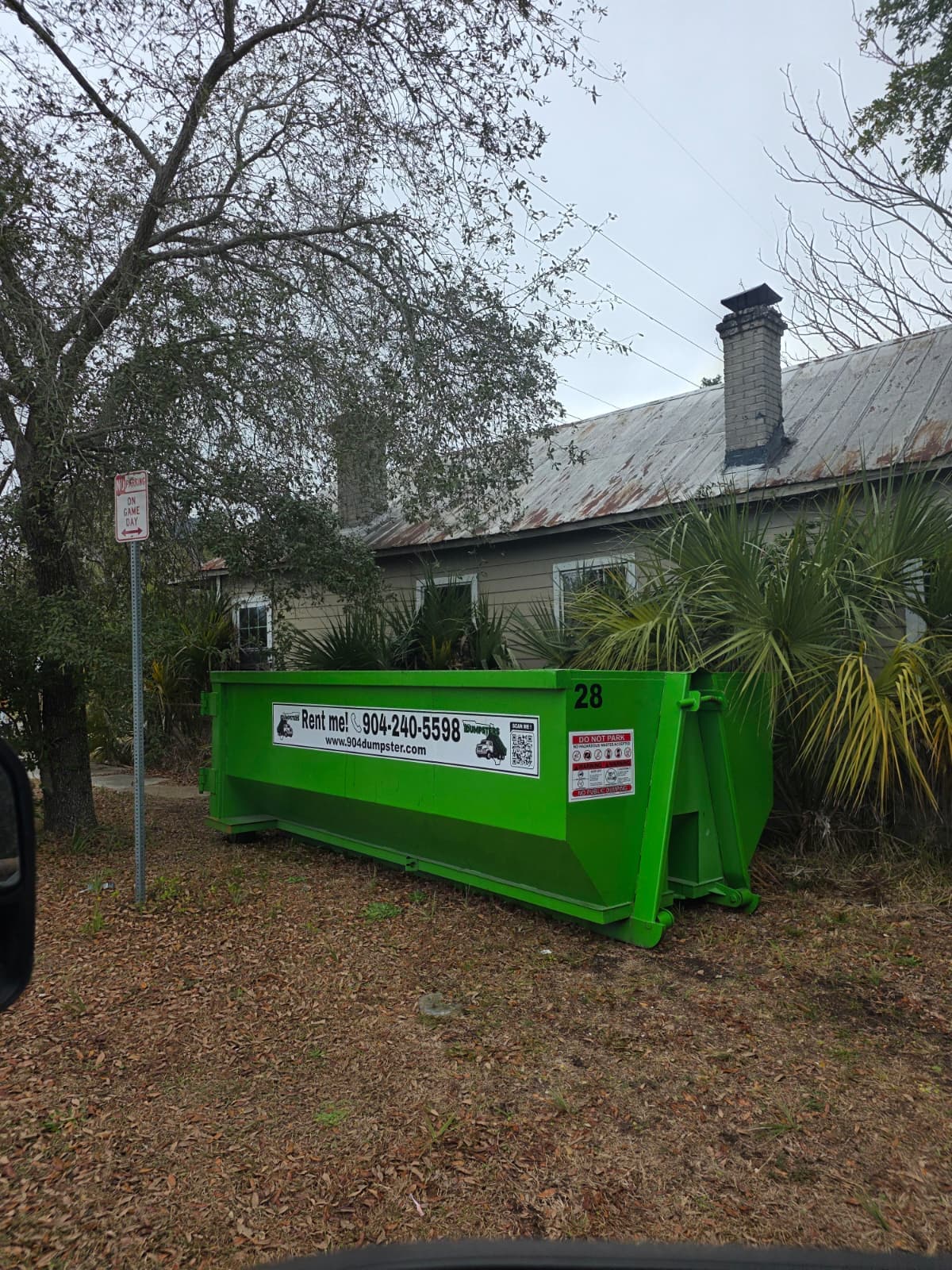 Do I need a permit for a dumpster in Jacksonville, FL?
